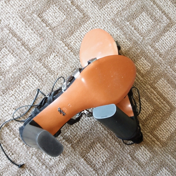 Coach Snakeskin Lace Up Leather Strappy Sandals - Picture 9 of 9